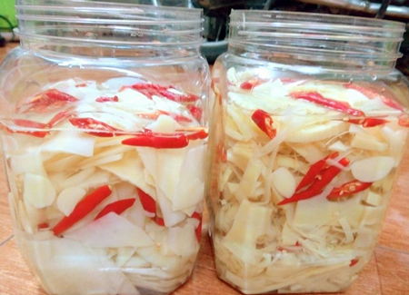 Măng muối ăn liền (loại cay 150k/gói 500gr, loại không cay 70k/gói 220gr) 